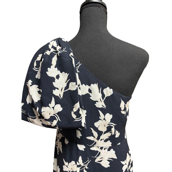 Sachin & Babi One Shoulder Chelsea Gown Dress Plus Size 16W Navy Venetia Petal - Picture 5 of 7